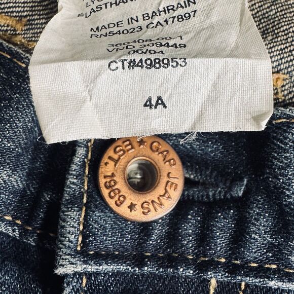 Y2K Gap Original Low Rise Crop Capri Jeans 4 (31x23) Blue Distressed Denim Women - Picture 4 of 11